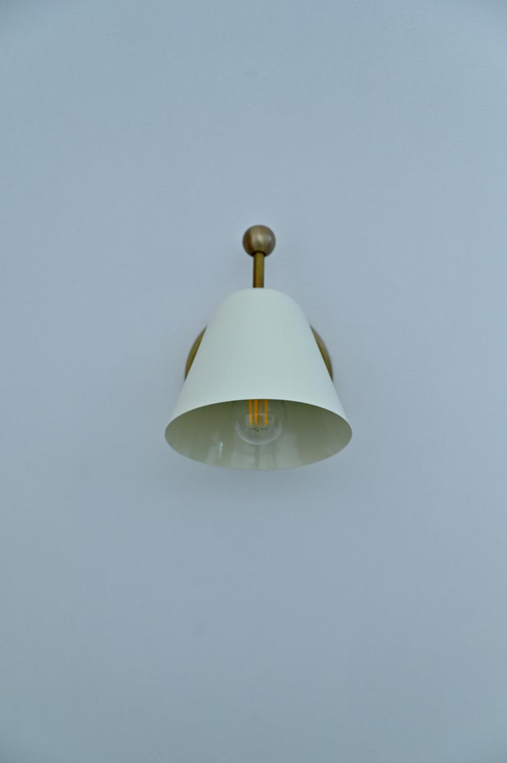 Handcrafted Ivory Brass Wall Sconce - Nordic Style Light Fixture