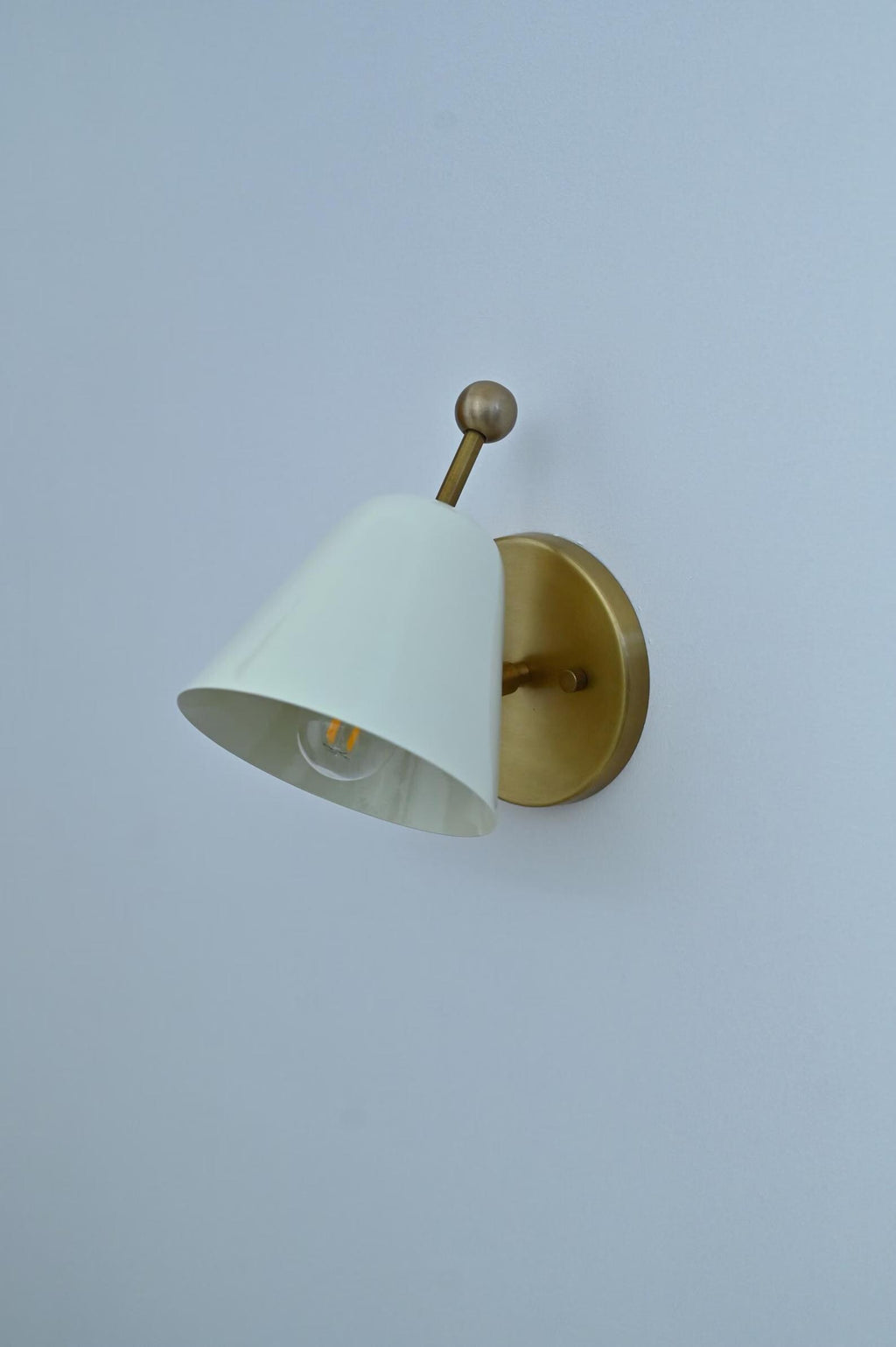 Handcrafted Ivory Brass Wall Sconce - Nordic Style Light Fixture