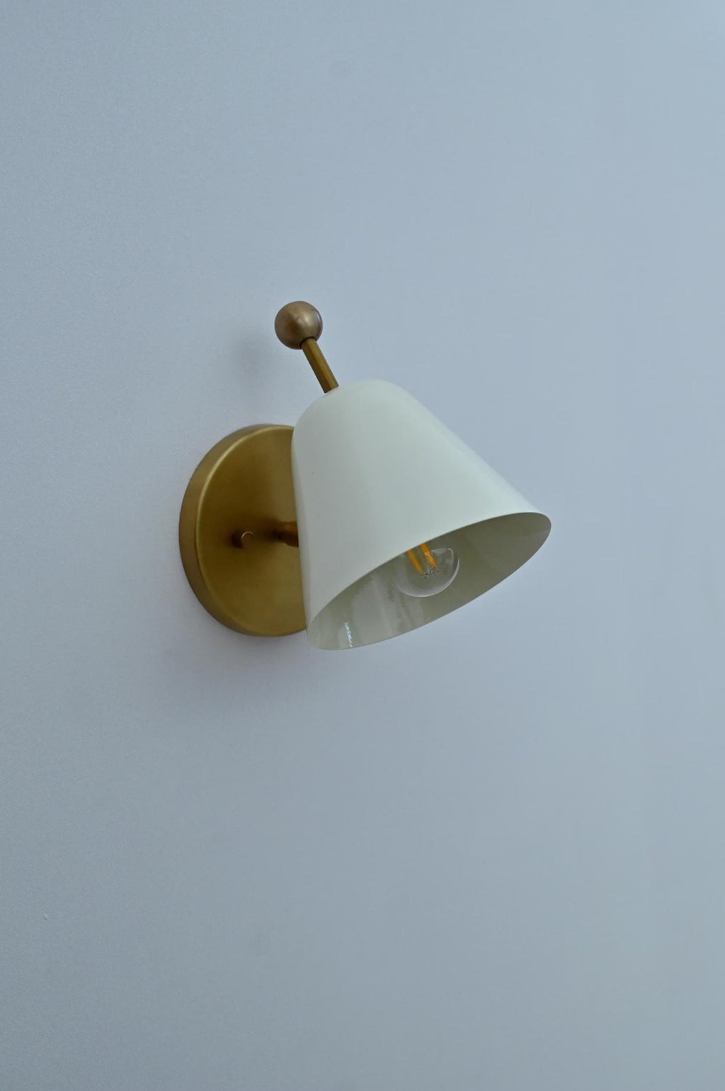 Handcrafted Ivory Brass Wall Sconce - Nordic Style Light Fixture