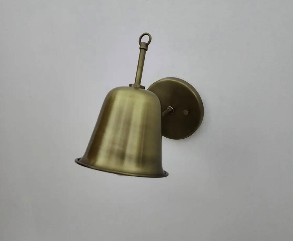Handcrafted Solid Brass Wall Sconce – Mid-Century Modern Articulated Light Fixture with Tapered Shade