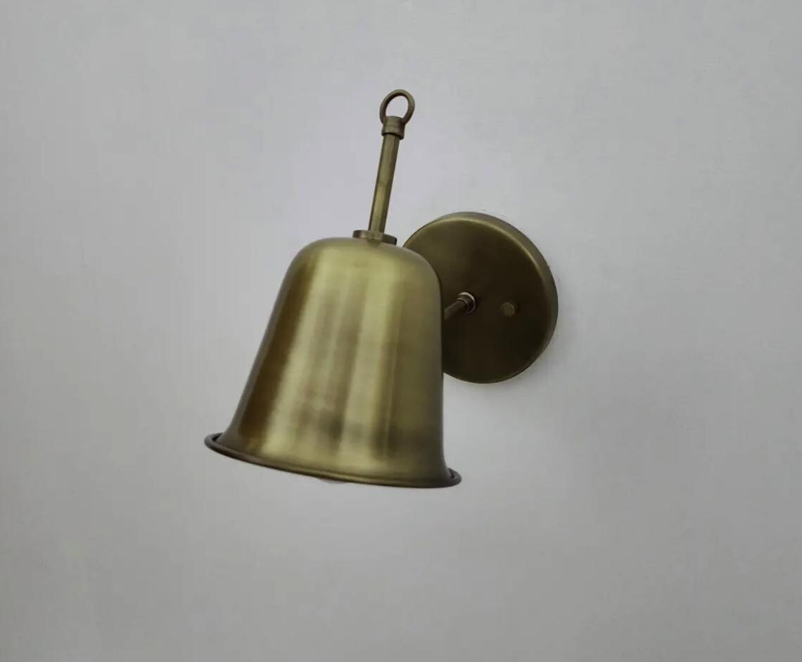 Handcrafted Solid Brass Wall Sconce – Mid-Century Modern Articulated Light Fixture with Tapered Shade