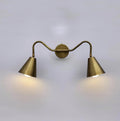 Handcrafted Brass Double Wall Sconce – Vintage Farmhouse Vanity Light Fixture, Industrial Bathroom Lamp