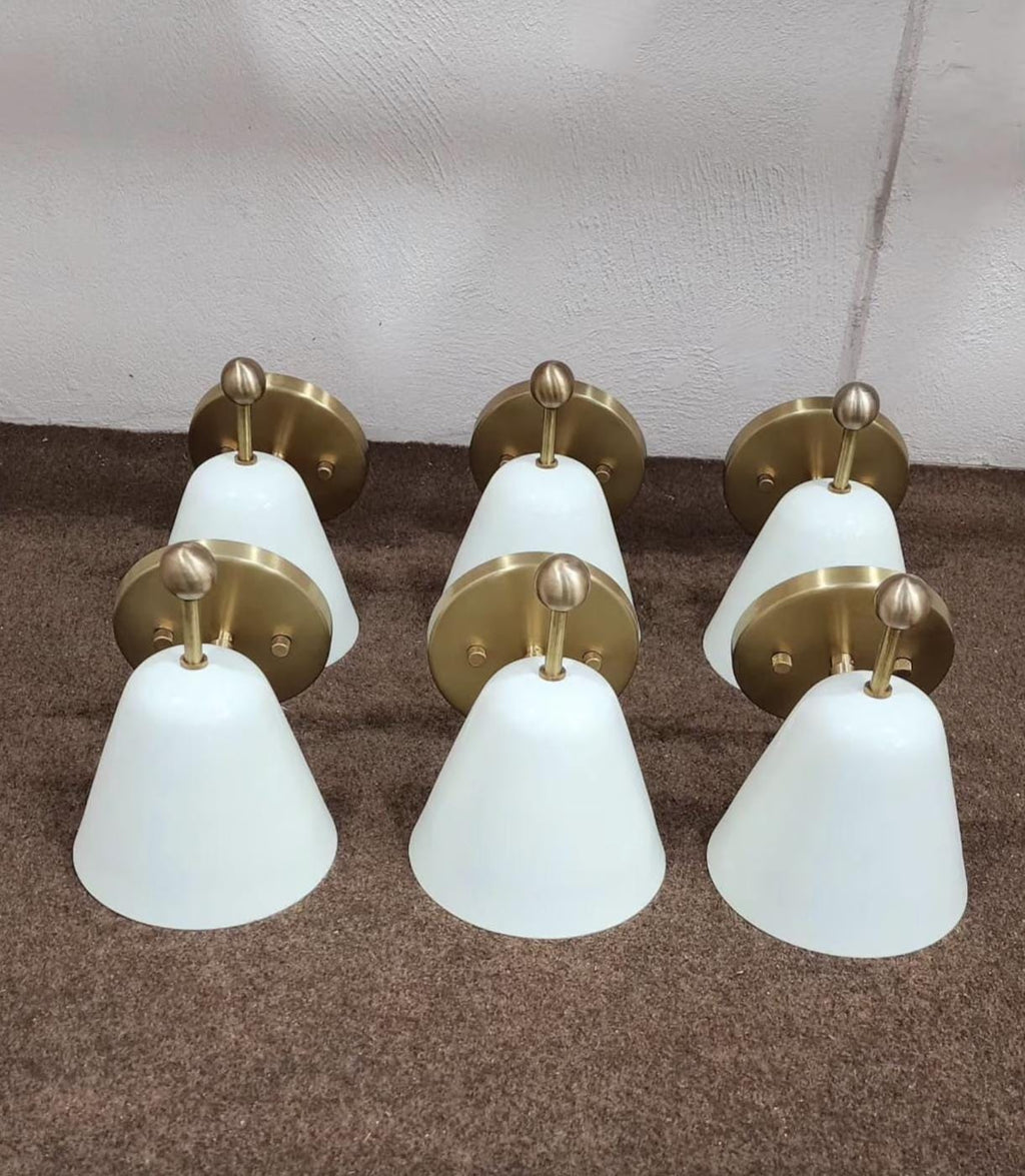 Handcrafted Ivory Brass Wall Sconce - Nordic Style Light Fixture