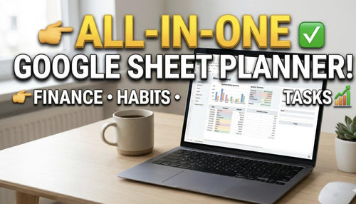Google Sheets Planner Bundle | Budget, Habit, Weekly & Task Templates