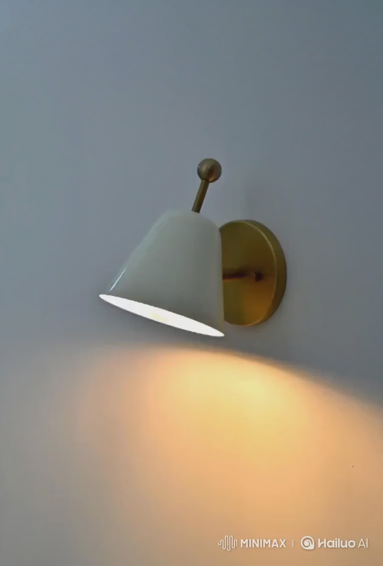 Handcrafted Ivory Brass Wall Sconce - Nordic Style Light Fixture